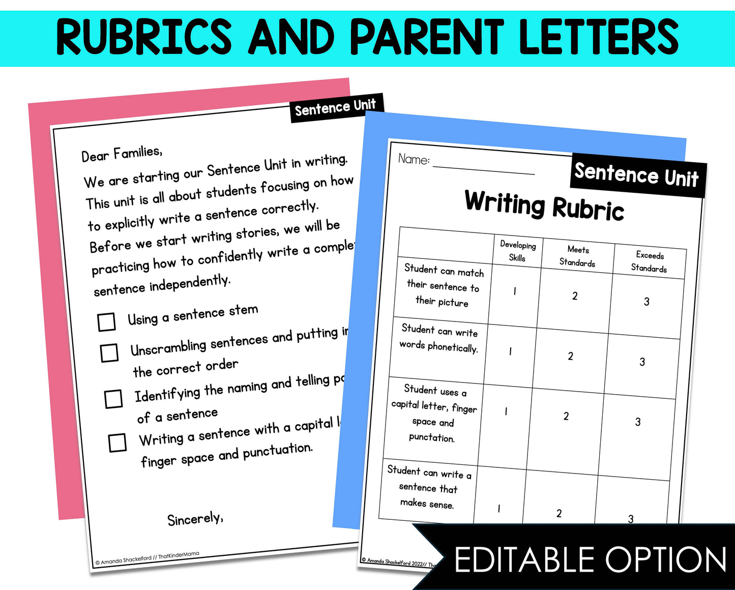 Sentence Writing Unit