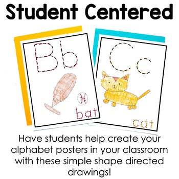 Alphabet Directed Drawings with Shapes | Student Centered Decor