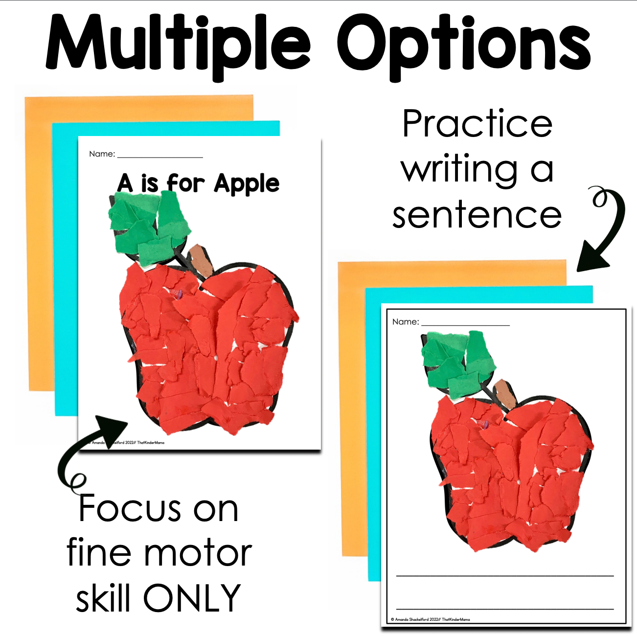 Apple Craft | Tear Art | Fine Motor | No Prep
