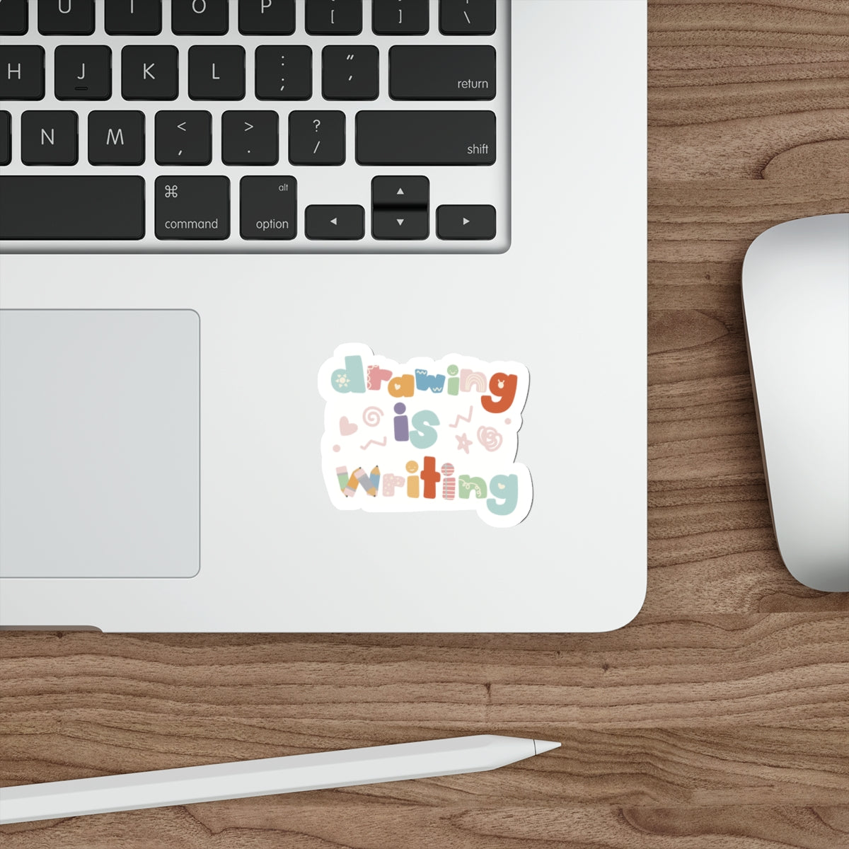 Colorful 'Drawing is Writing' Die-Cut Stickers for Kindergarten or Pre-K Teachers