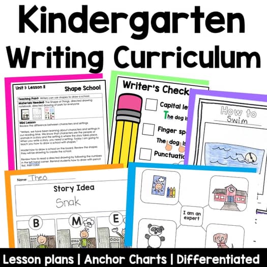 Kindergarten Writing Curriculum and Lesson Plans Unit Bundle