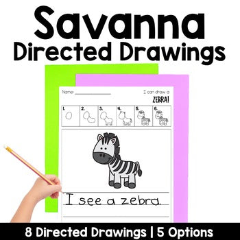 Savanna Animals Directed Drawings | Zoo