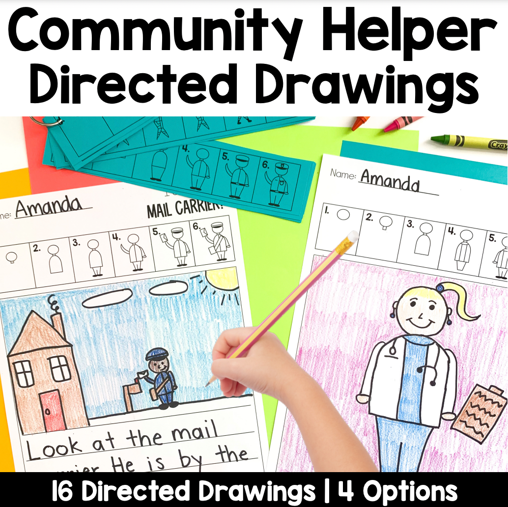 Community Helper Directed Drawings with Shapes | People