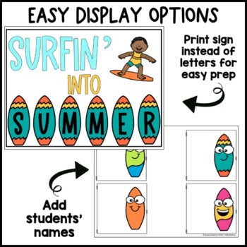 Surfing Into Summer Bulletin Board and Craft | End of the Year